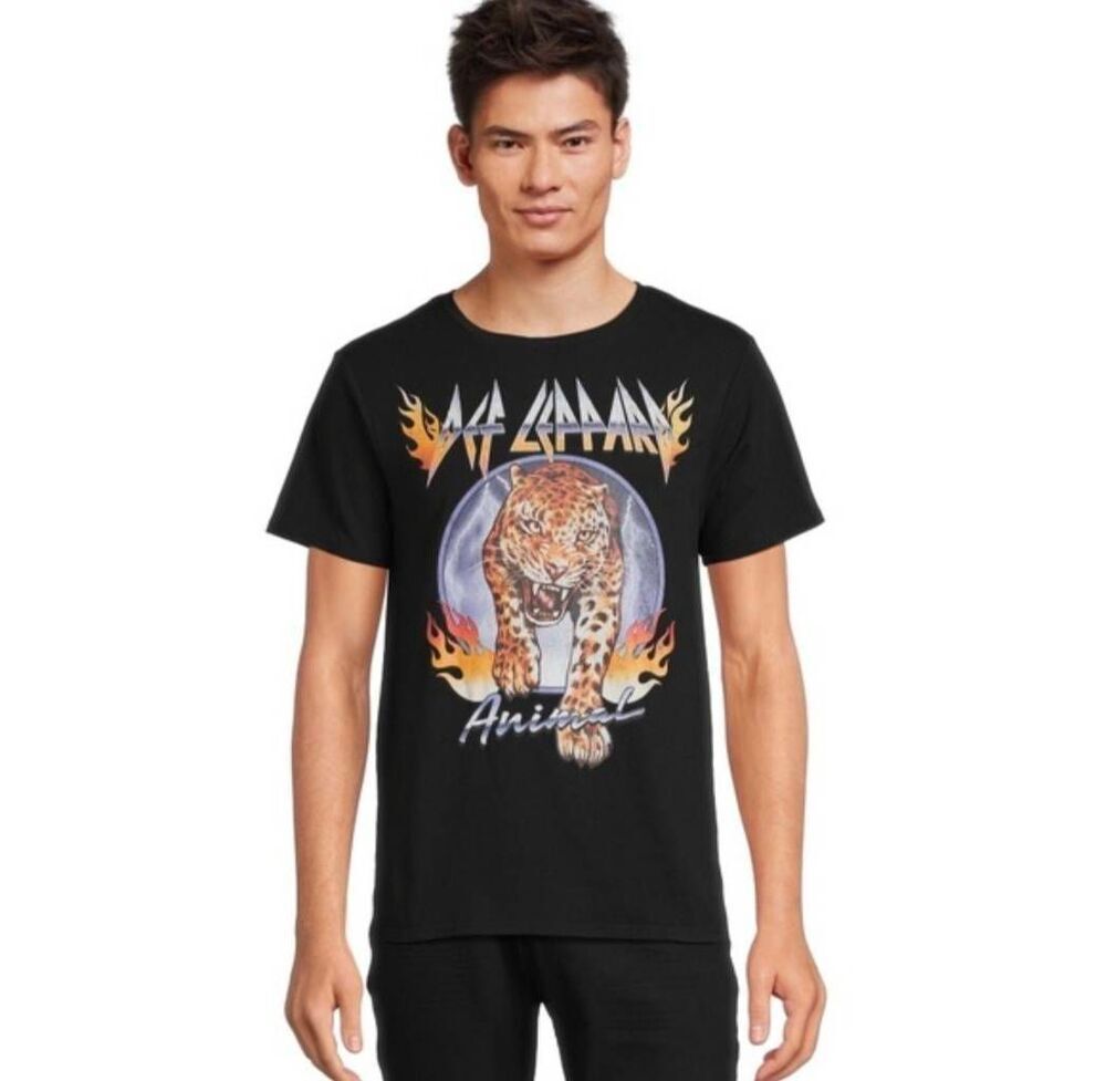 Def Leppard Animal Black Graphic Band Tee Unisex XL Rock Music 80s Casual Trendy